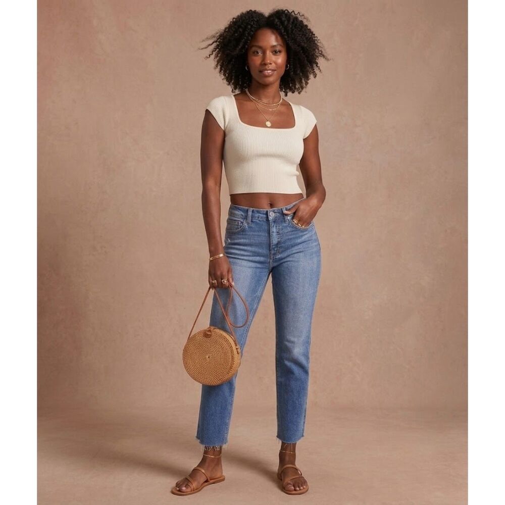 BKE Payton Cropped Straight Stretch Jean BKE Size 25 X 26